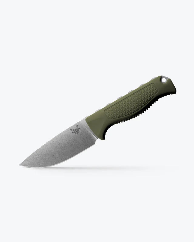 Benchmade Steep Country Dark Olive Santopren 3.54" Drop-Point Fixed Blade Knife (15006-01)