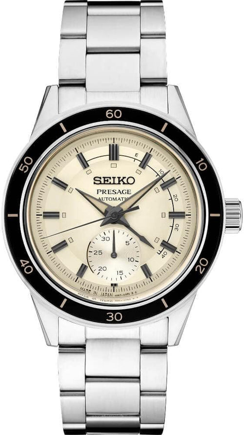 Seiko SSA447 Men's Ivory Dial 40.8 mm Silver Stainless Steel Band Presage Automatic Watch