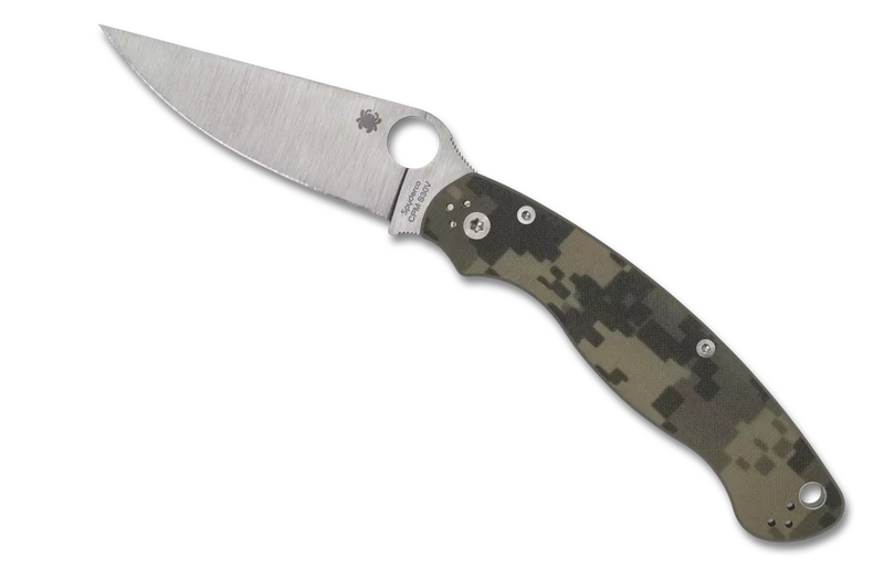 Spyderco Military2 Camo G-10 4" Plain Edge Folding Pocket Knife (C36GPCMO2)