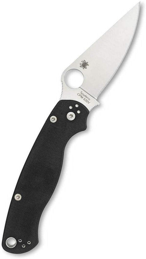 Spyderco ParaMilitary 2 Left Hand Black G-10 3.45" Plain Edge Folding Pocket Knife (C81GPLE2)