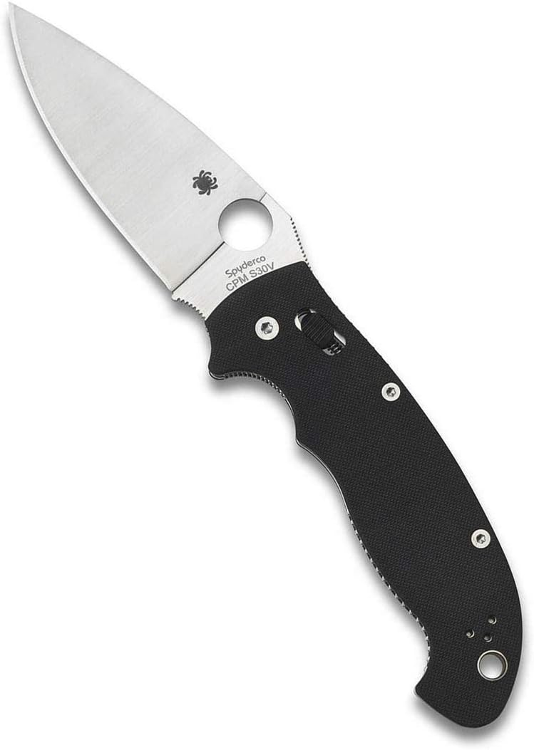 Spyderco Manix 2 XL Black G-10 3.85" Plain Edge Folding Pocket Knife (C95GP2)