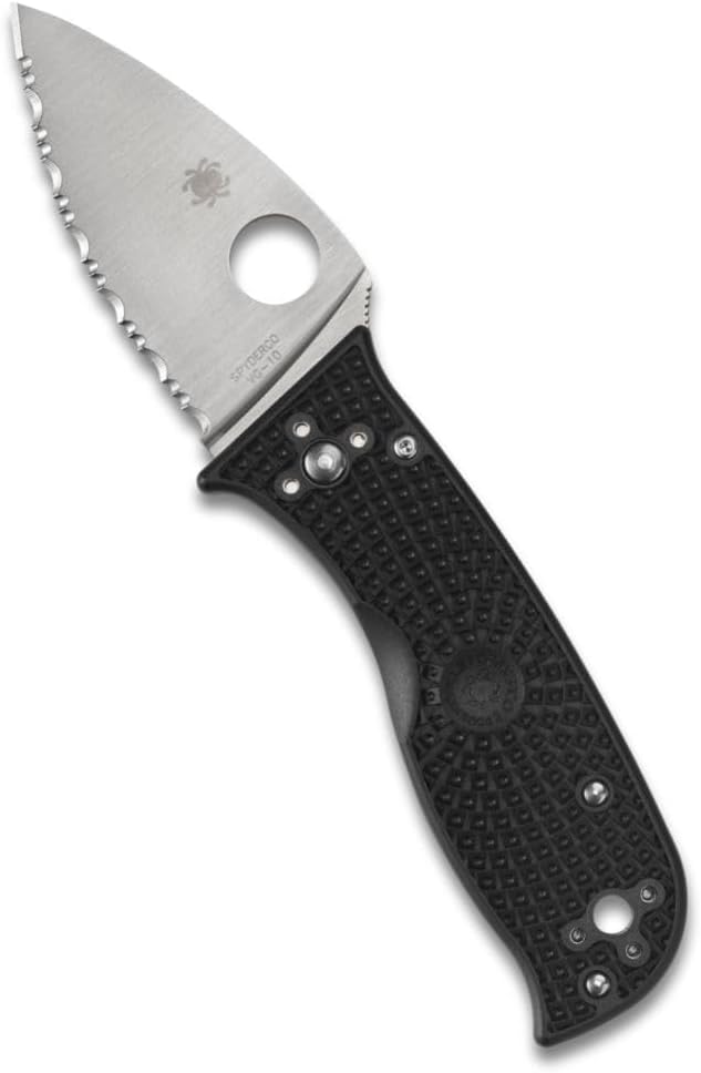 Spyderco Lil' Temperance 3 Lightweight 2.92" Serrated Edge Folding Pocket Knife (C69SBK3)