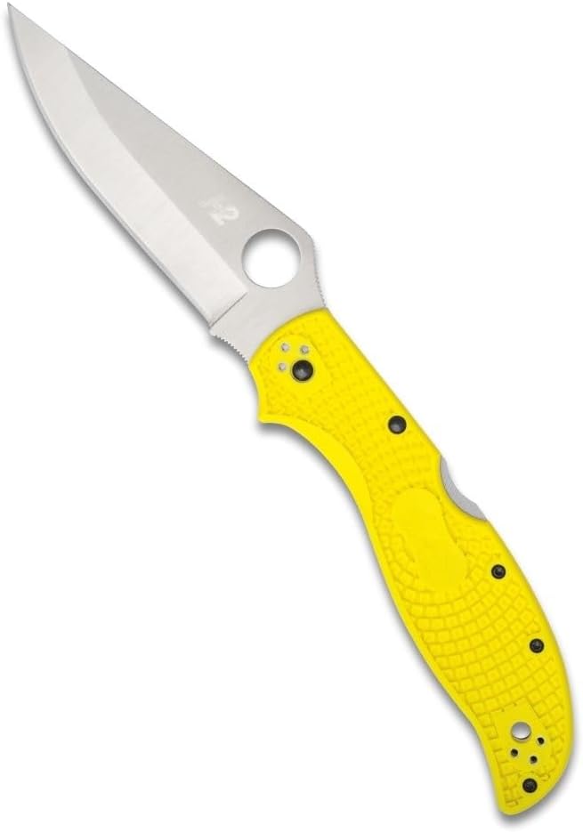 Spyderco Stretch 2 XL Lightweight Salt 3.99" Plain Edge Folding Pocket Knife (C258PYL)