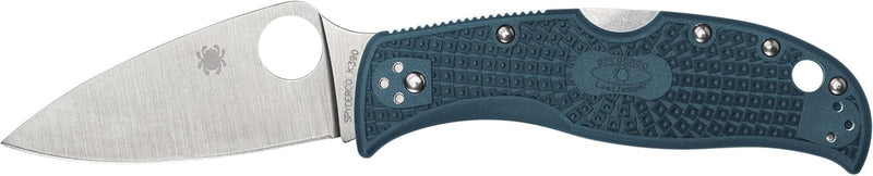 Spyderco LeafJumper Blue Lightweight 3.09" Plain Edge Folding Pocket Knife (C262PBLK390)