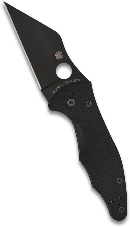Spyderco Yojimbo 2 Black Blade 3.2" Plain Edge Folding Pocket Knife (C85GPBBK2)