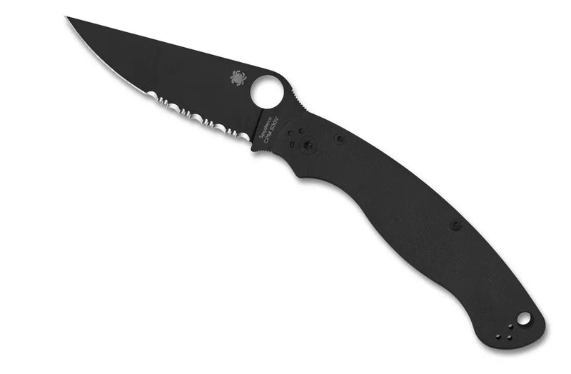 Spyderco Military 2 4" Black G-10 CombinationEdge Pocket Folding Knife (C36GPSBK2)