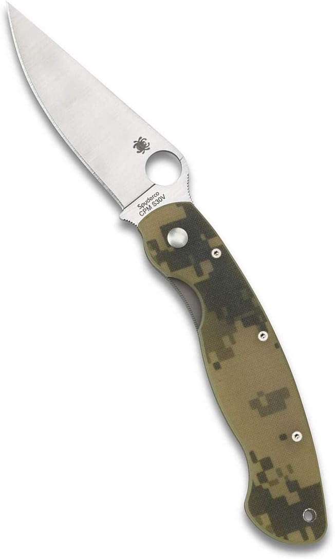 Spyderco MilitaryModel G-10 Camo 4" Plain Edge Folding Pocket Knife (C36GPCMO)