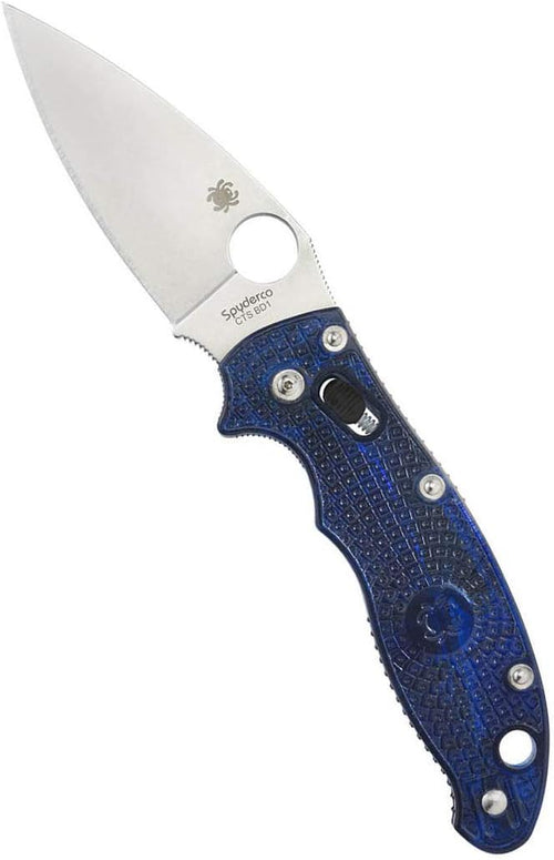 Spyderco Manix 2 Lightweight FRCP Blue 3.37" Plain Edge Folding Pocket Knife (C101PBL2)