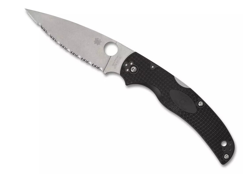 Spyderco Native Chief Black Lightweight Serrated Edge Folding 4.02" Pocket Knife (C244SBK)