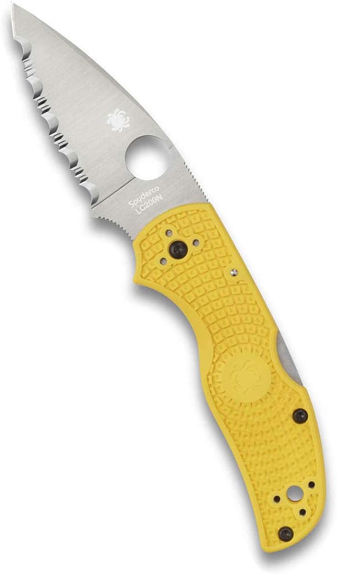 Spyderco Native 5 Salt Yellow FRN Handle 2.95" SpyderEdge Folding Pocket Knife (C41SYL5)