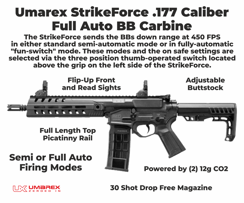 Umarex StrikeForce Full Auto .177 Caliber 450FPS CO2 Air Rifle 2252132