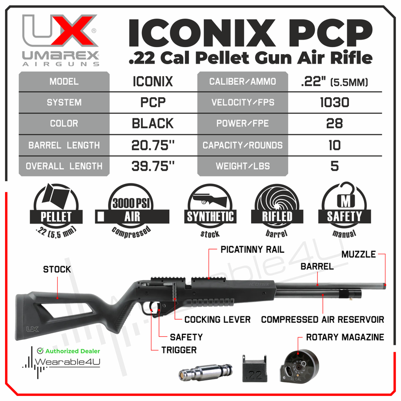 Umarex Iconix .22 Caliber Side Lever PCP Air Rifle (2252135)