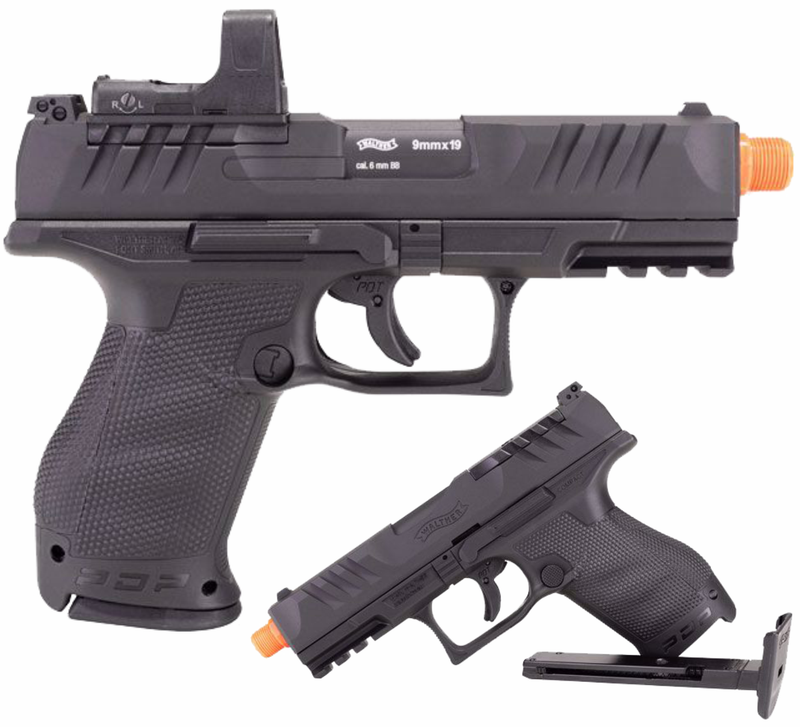 Umarex Walther PDP Compact Optics-Ready 6mm CO2 Airsoft Pistol with RDS8 Red Dot Sight (2272837) with Wearable4U Bundle