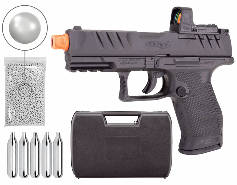 Umarex Walther PDP Compact Optics-Ready 6mm CO2 Airsoft Pistol with RDS8 Red Dot Sight (2272837) with Wearable4U Bundle