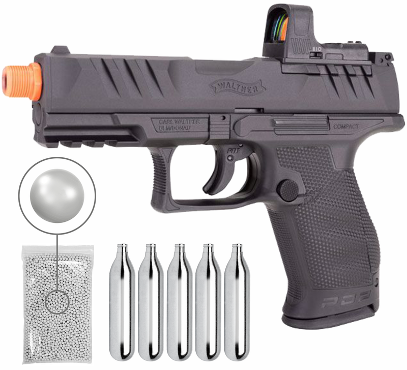 Umarex Walther PDP Compact Optics-Ready 6mm CO2 Airsoft Pistol with RDS8 Red Dot Sight (2272837) with Wearable4U Bundle