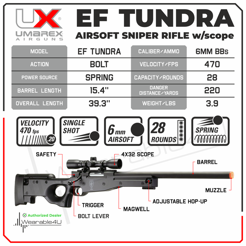 Umarex Elite Force EF Tundra 6 mm Bolt Action Spring Powered Airsoft Rifle (2279565)