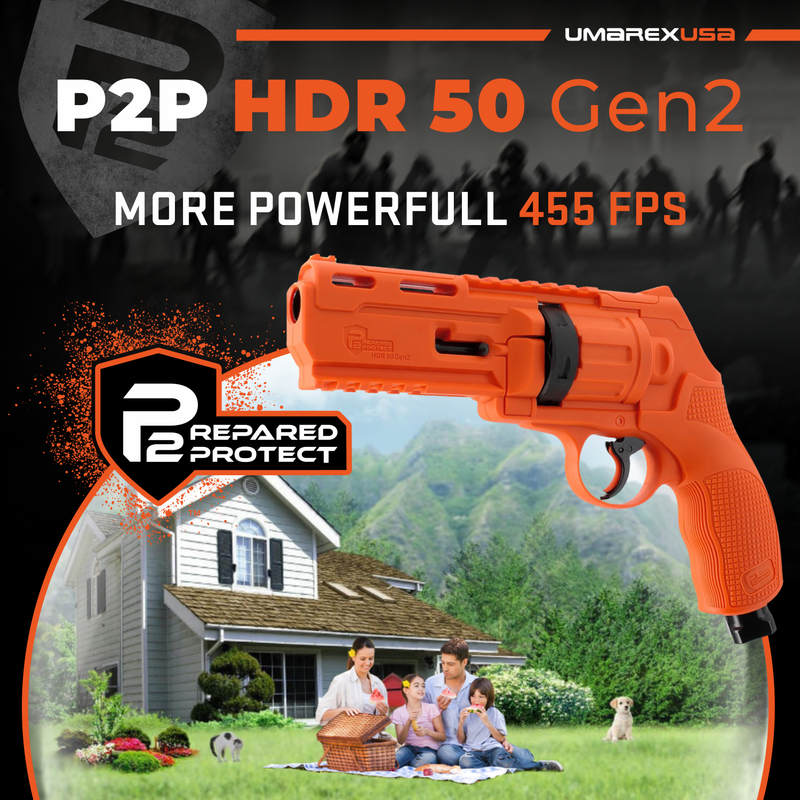 Umarex T4E P2P HDR 50 GEN 2 .50 Caliber, Self-Defense, Home-Defense Launcher (13J, 455fps, Orange, Limited Edition)