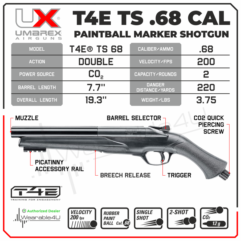 Umarex T4E TS .68 Caliber CO2 Paintball Marker (2292130)