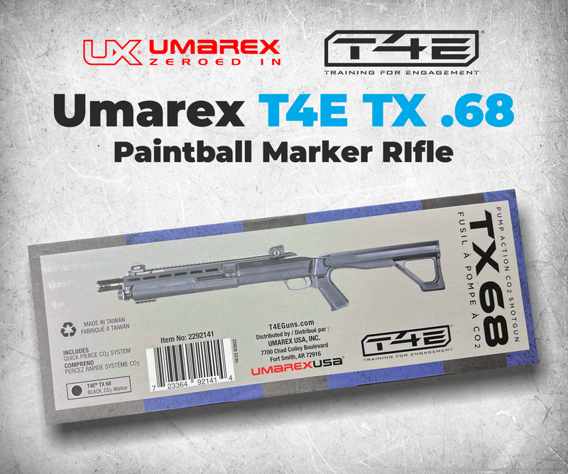 Umarex T4E TX CO2 .68 Cal Paintball Marker, 8.7 Joules, Black, Gen 2, 2024 (2292141)