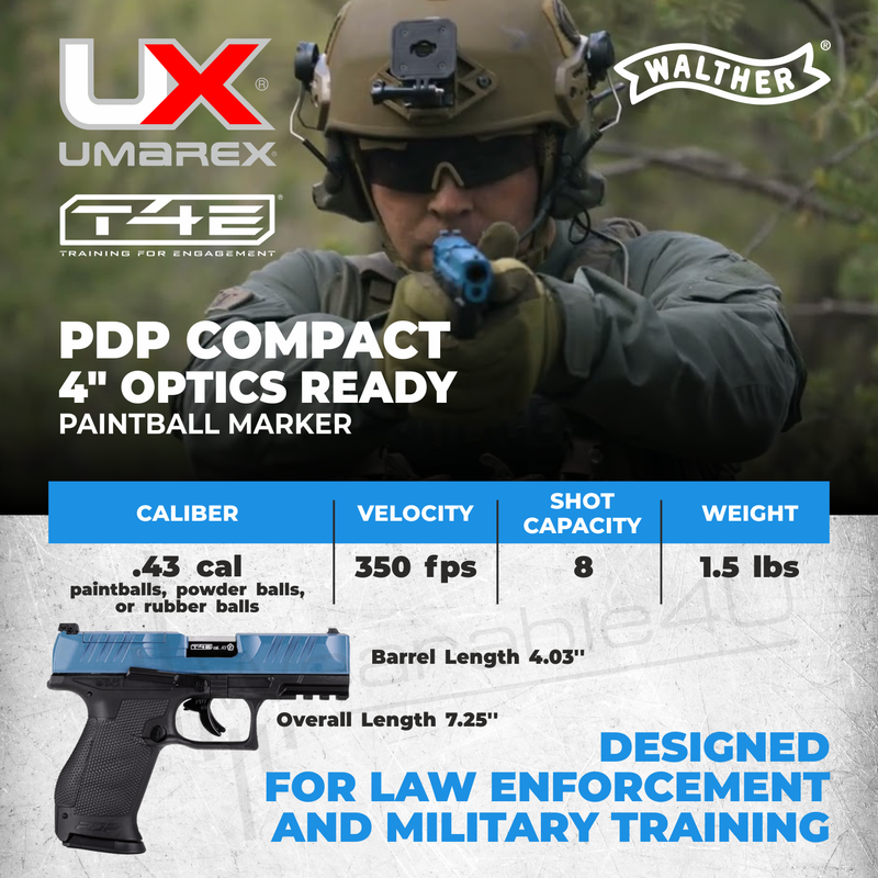 Umarex T4E Walther PDP Compact Optics Ready CO2 .43 Cal Paintball Marker (2292192)