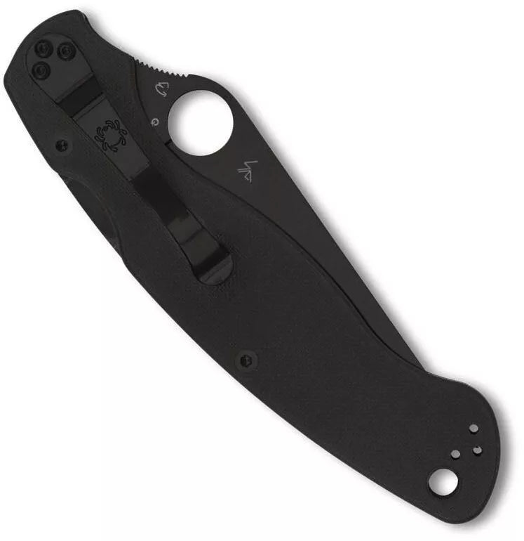 Spyderco Military2 Black G-10 4" Plain Edge Folding Pocket Knife (C36GPBK2)