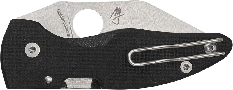 Spyderco Microjimbo Black G-10 2.45" Plain Edge Folding Pocket Knife (C264GP)