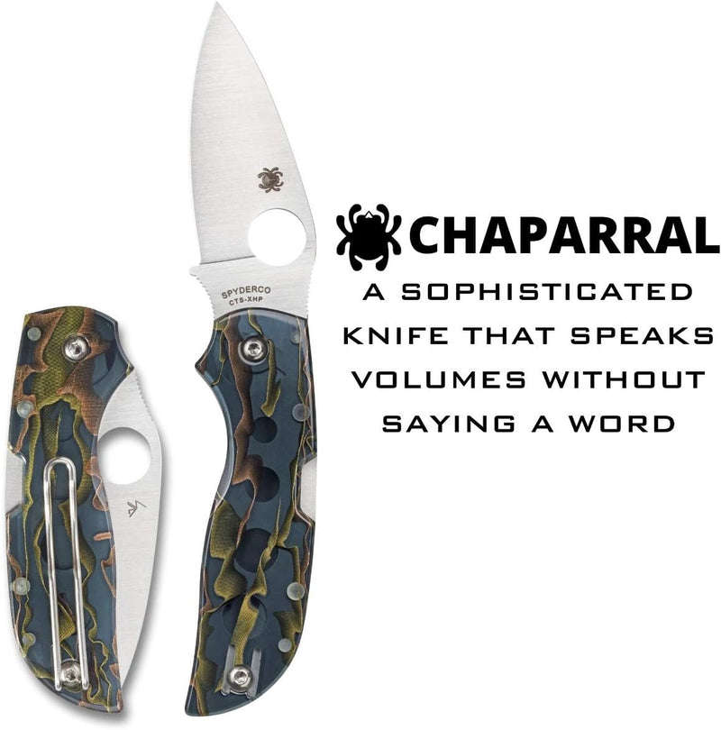 Spyderco Chaparral Raffir Noble 2.8" Plain Edge Folding Pocket Knife (C152RNP)