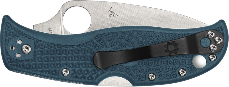 Spyderco LeafJumper Blue Lightweight 3.09" Plain Edge Folding Pocket Knife (C262PBLK390)