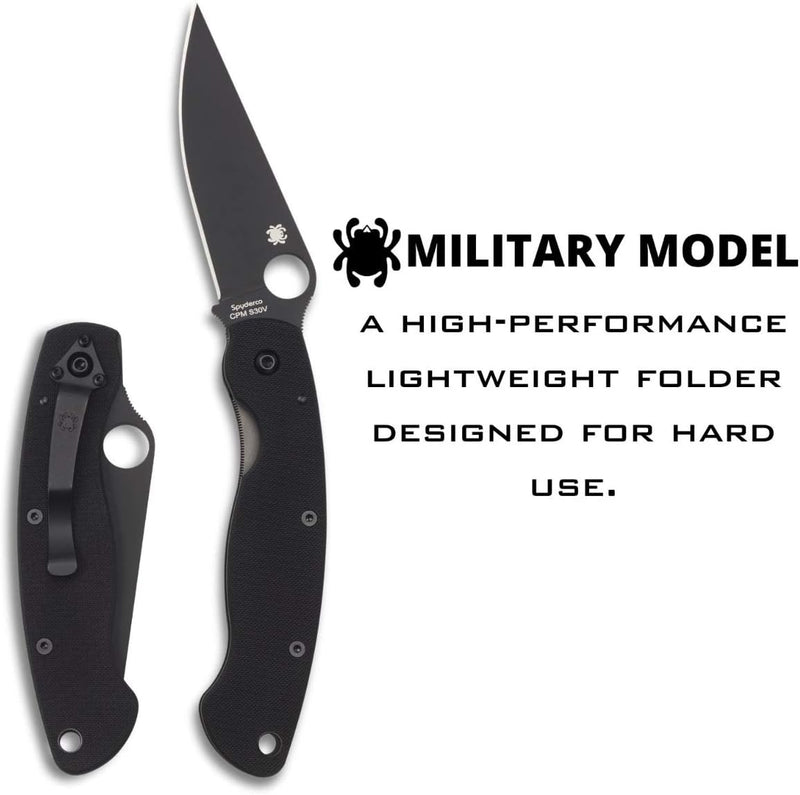 Spyderco MilitaryModel 4" Plain Edge Folding Pocket Knife (C36GPBK)