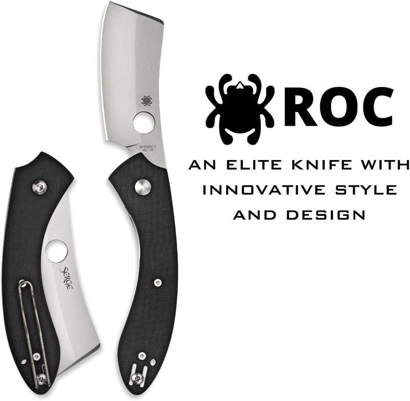 Spyderco ROC Clipit G-10 Black 3.1" Plain Edge Folding Pocket Knife (C177GP)