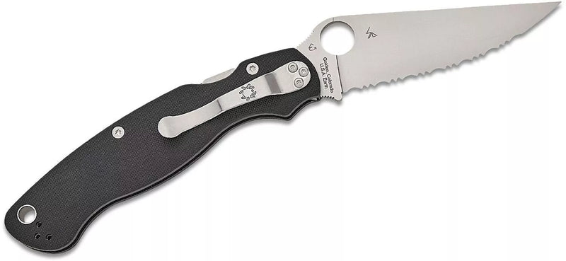 Spyderco Military 2 Serrated S30V Stainless and Black G-10 Pocket Knife (C36GS2)