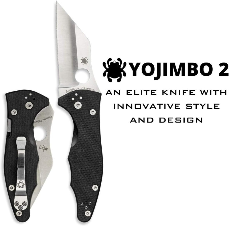 Spyderco Yojimbo 2 Plain Edge 3.2" Folding Pocket Knife (C85GP2)