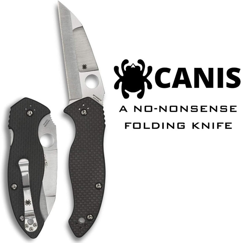 Spyderco Canis 3.43" Plain Edge Wharncliffe Folding Pocket Knife (C248CFP)