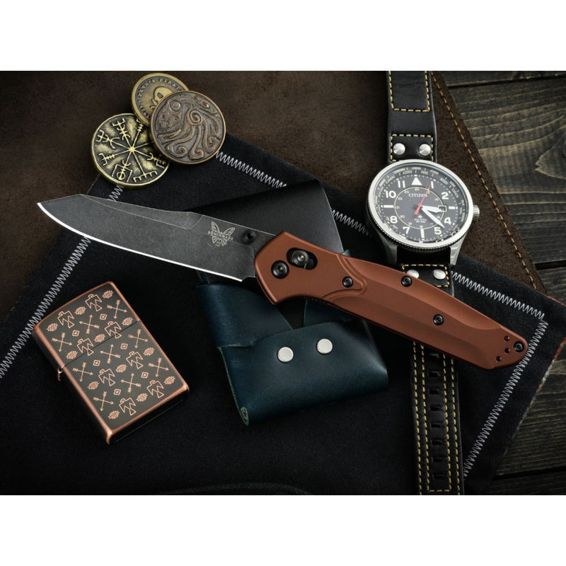 Benchmade Osborne Burnt Copper Aluminum 3.4" Plain Edge Folding Pocket Knife (940BK-03)