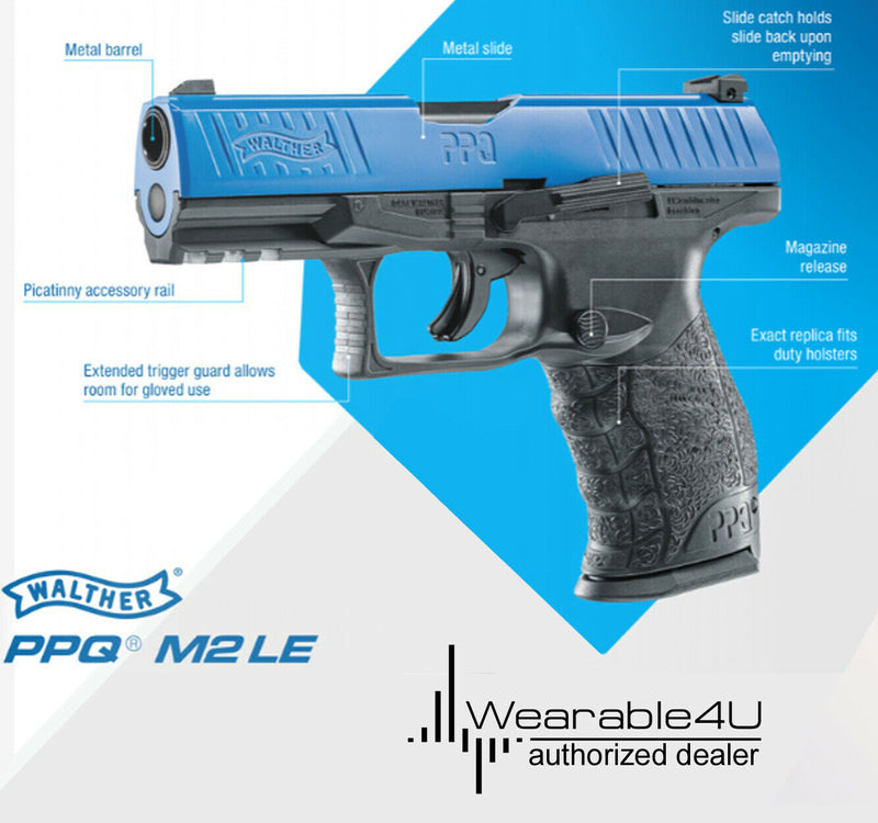 Umarex T4E .43 Cal Walther PPQ Paintball Pistol (2292104) with 5x12 g CO2 Tanks and Pack of 100 .43 cal Paintballs Bundle