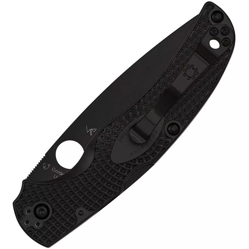 Spyderco Native Chief Black Blade Lightweight Plain Edge Folding 4.02" Pocket Knife (C244PBBK)