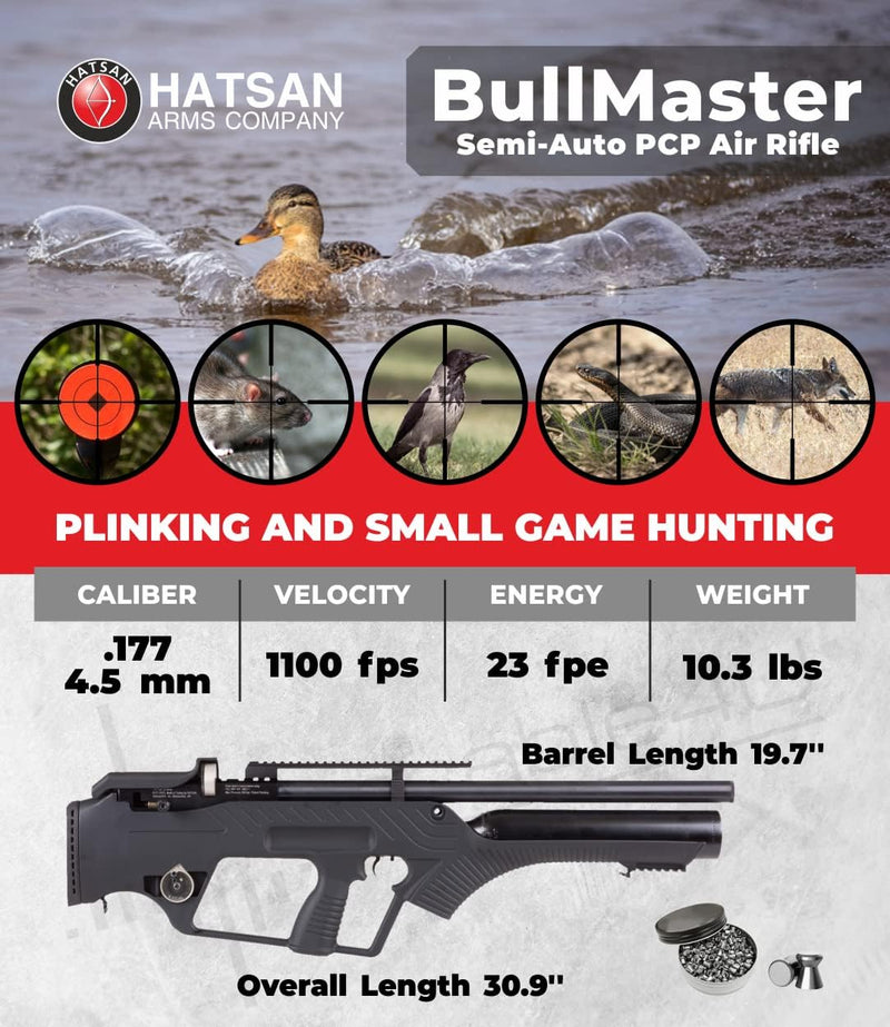 Hatsan BullMaster Side Bolt Semi-Auto .177 Cal PCP Air Rifle (HGBullMASTER-177)