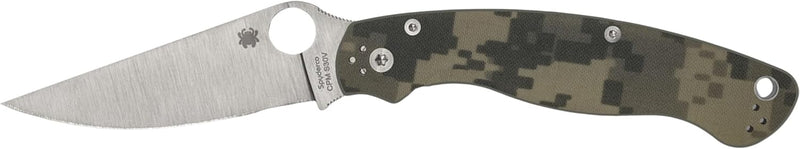 Spyderco Military2 Camo G-10 4" Plain Edge Folding Pocket Knife (C36GPCMO2)