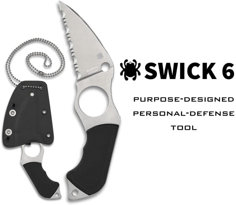 Spyderco Swick 6 Small 2.73" Wharncliffe Serrated Edge Fixed Pocket Knife (FB14S6)