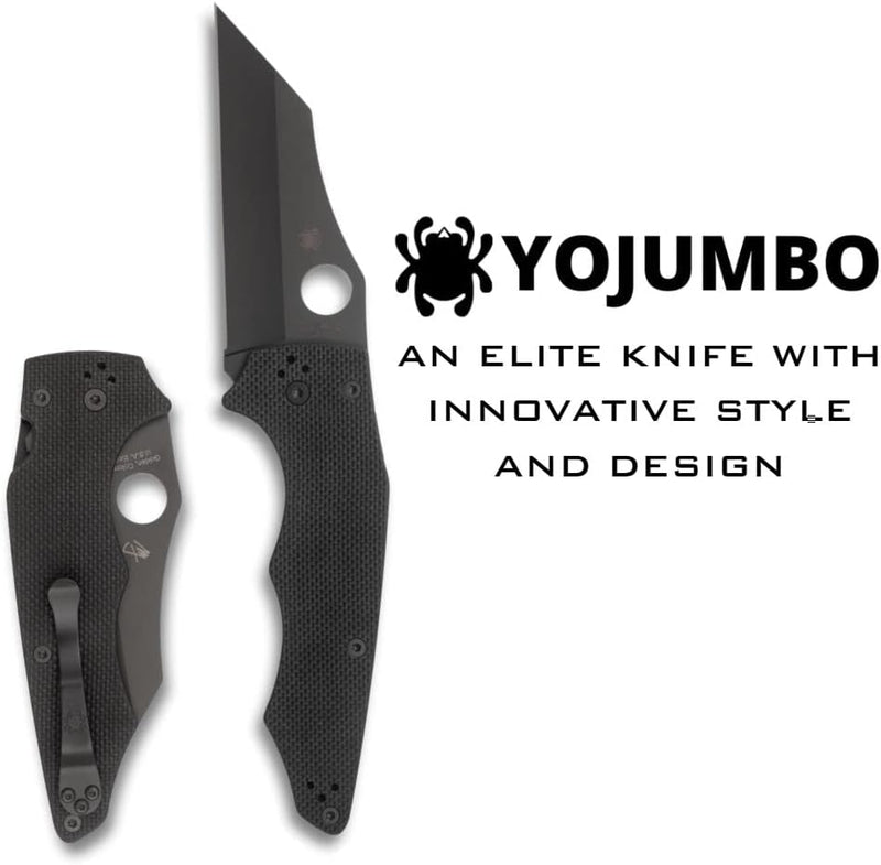 Spyderco Yojimbo Black Plain Edge 3.98" Folding Pocket Knife (C253GPBBK)