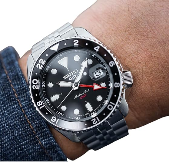 Seiko 5 Sports SKX Sports Style GMT Series Automatic 42.5 mm Black Dial Men's Watch (SSK001)