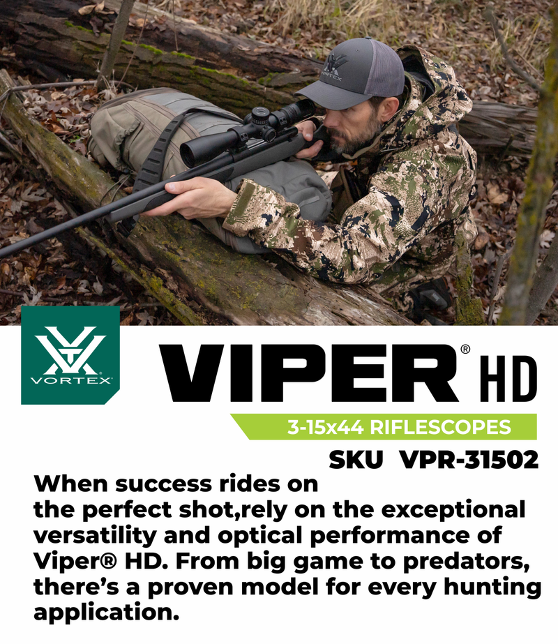 Vortex Optics Viper HD 3-15x44 SFP VMR-3 (MOA) 30mm Tube Riflescope (VPR-31502)