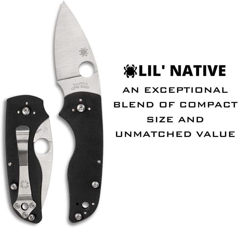 Spyderco Lil' Native G-10 Slipit 2.42" Plain Edge Folding Pocket Knife (C230NLGP)