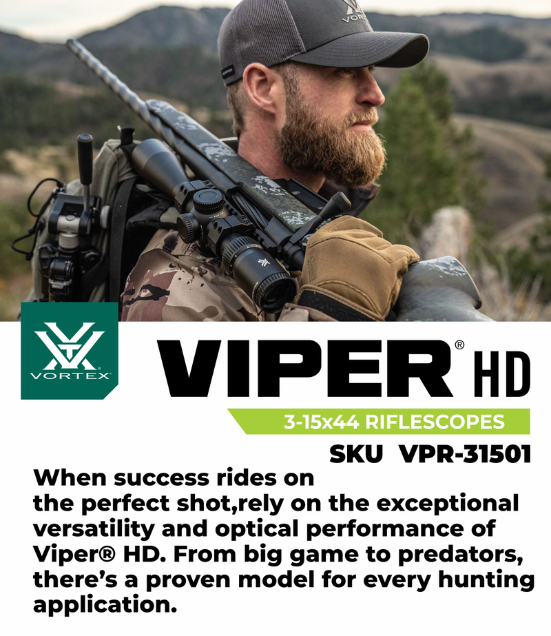 Vortex Optics Viper HD 3-15x44 SFP Dead-Hold BDC MOA Riflescope (VPR-31501)