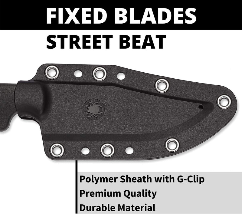 Spyderco Street Beat Plain Edge 3.51" Fixed Black Blade Pocket Knife (FB15PBBK)