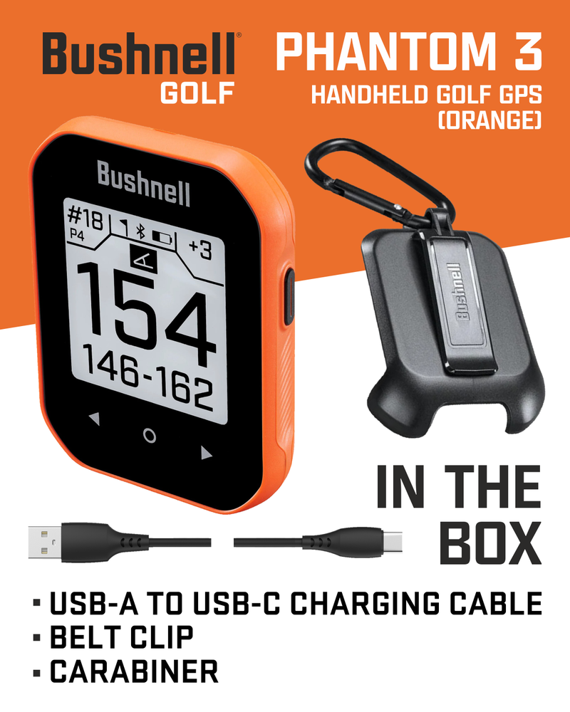 Bushnell Phantom 3 Slope GPS Golf Green with Slope Technology, Touchscreen, Magnetic Cart Mount, Wearable4U