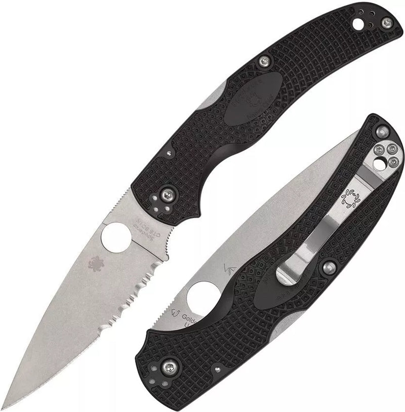 Spyderco Native Chief Black Lightweight CombinationEdge Folding 4.02" Pocket Knife (C244PSBK)