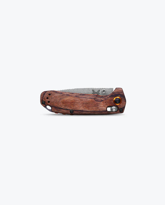 Benchmade North Fork Stablized Wood 2.97" Plain Edge Drop-Point Folding Pocket Knife (15032)