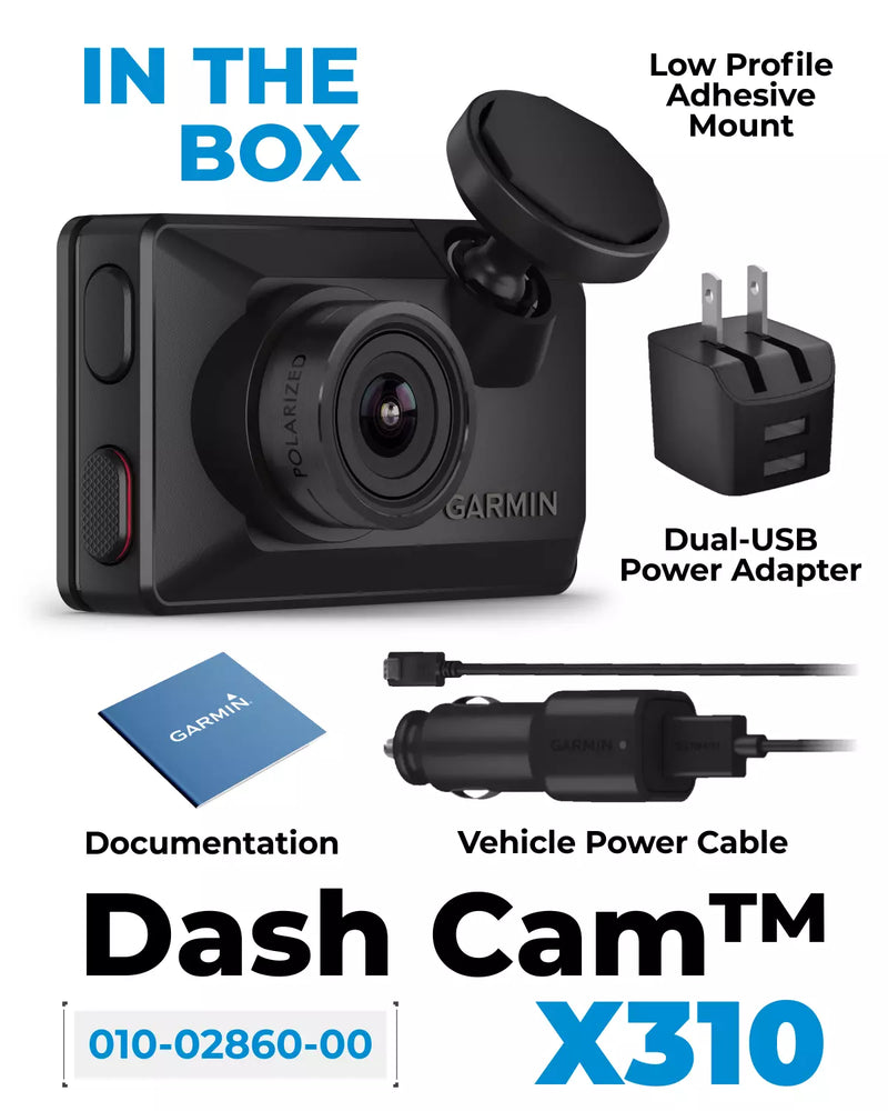 Garmin 4K Touchscreen Dash Cam X310 with a 140-degree Field of View and built-in Clarity Polarizer (010-02860-00)