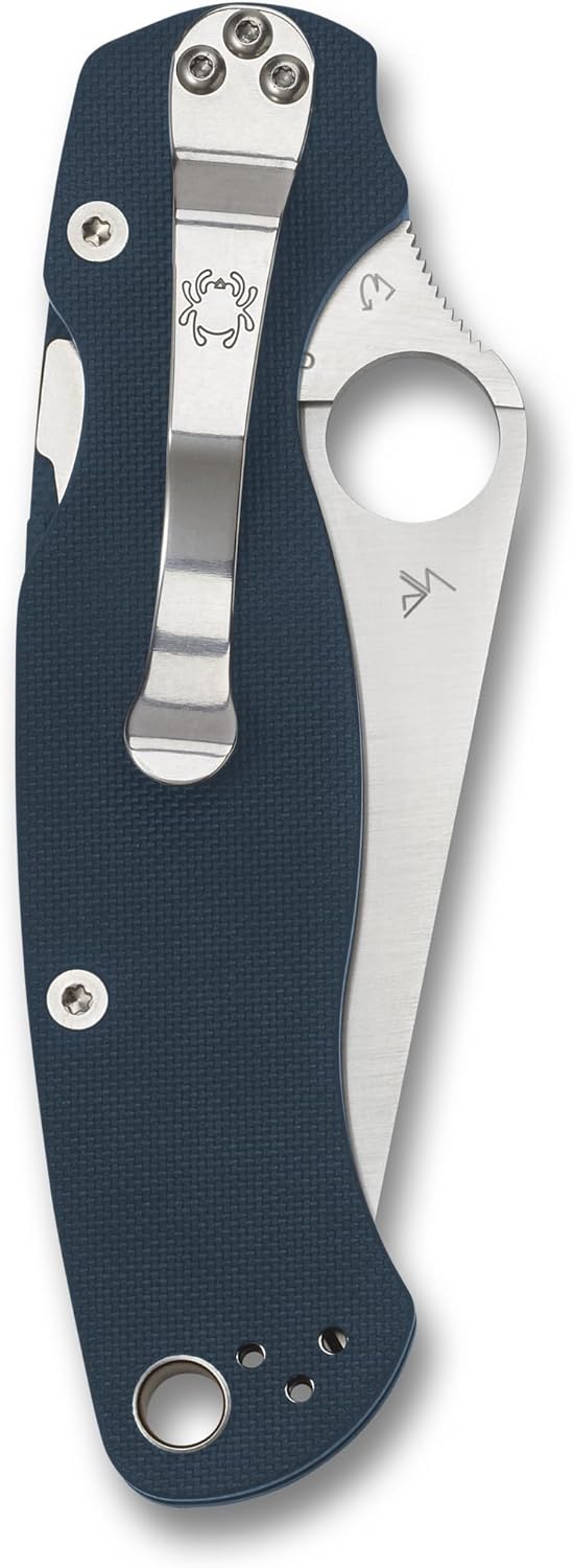 Spyderco ParaMilitary 2 CPM SPY27 3.45" Plain Edge Folding Pocket Knife (C81GPCBL2)